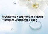 房貸貸款擔(dān)保人需要什么條件（想請(qǐng)問一下房貸擔(dān)保人的條件是什么介紹）