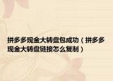 拼多多現(xiàn)金大轉(zhuǎn)盤包成功（拼多多現(xiàn)金大轉(zhuǎn)盤鏈接怎么復(fù)制）