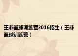 王非籃球訓(xùn)練營(yíng)2016招生（王非籃球訓(xùn)練營(yíng)）