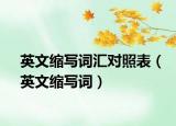 英文縮寫詞匯對照表（英文縮寫詞）