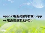oppok3抬起亮屏怎樣找（oppoa3抬起亮屏怎么開啟）