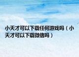 小天才可以下載任何游戲嗎（小天才可以下載微信嗎）