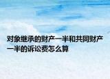 對象繼承的財產(chǎn)一半和共同財產(chǎn)一半的訴訟費怎么算