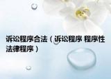 訴訟程序合法（訴訟程序 程序性法律程序）