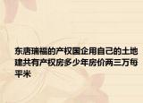 東唐瑞福的產(chǎn)權(quán)國(guó)企用自己的土地建共有產(chǎn)權(quán)房多少年房?jī)r(jià)兩三萬每平米