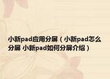 小新pad應(yīng)用分屏（小新pad怎么分屏 小新pad如何分屏介紹）