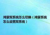 鴻蒙雙系統(tǒng)怎么切換（鴻蒙系統(tǒng)怎么設(shè)置雙系統(tǒng)）