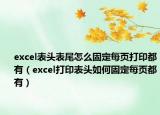 excel表頭表尾怎么固定每頁打印都有（excel打印表頭如何固定每頁都有）
