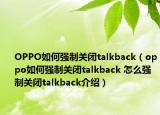 OPPO如何強制關閉talkback（oppo如何強制關閉talkback 怎么強制關閉talkback介紹）