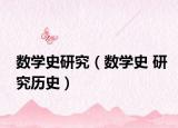 數(shù)學(xué)史研究（數(shù)學(xué)史 研究歷史）
