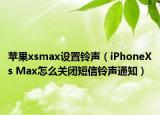 蘋果xsmax設(shè)置鈴聲（iPhoneXs Max怎么關(guān)閉短信鈴聲通知）
