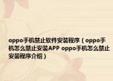 oppo手機(jī)禁止軟件安裝程序（oppo手機(jī)怎么禁止安裝APP oppo手機(jī)怎么禁止安裝程序介紹）