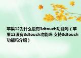 蘋果12為什么沒有3dtouch功能嗎（蘋果13沒有3dtouch功能嗎 支持3dtouch功能嗎介紹）