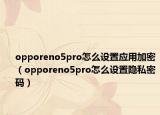 opporeno5pro怎么設置應用加密（opporeno5pro怎么設置隱私密碼）
