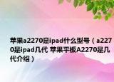 蘋果a2270是ipad什么型號（a2270是ipad幾代 蘋果平板A2270是幾代介紹）