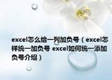 excel怎么給一列加負(fù)號(hào)（excel怎樣統(tǒng)一加負(fù)號(hào) excel如何統(tǒng)一添加負(fù)號(hào)介紹）