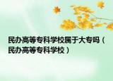 民辦高等?？茖W(xué)校屬于大專嗎（民辦高等?？茖W(xué)校）