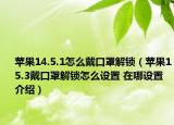 蘋果14.5.1怎么戴口罩解鎖（蘋果15.3戴口罩解鎖怎么設(shè)置 在哪設(shè)置介紹）