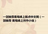 一劍獨(dú)尊青鸞峰上起點(diǎn)中文網(wǎng)（一劍獨(dú)尊 青鸞峰上所作小說）