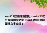 miui12鍥炬爣鏂囧瓧（miui13怎么隱藏圖標文字 miui13如何隱藏圖標文字介紹）