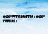 傳奇世界手機(jī)版新手版（傳奇世界手機(jī)版）