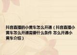 抖音直播的小黃車怎么開通（抖音直播小黃車怎么開通需要什么條件 怎么開通小黃車介紹）