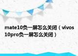 mate10負(fù)一屏怎么關(guān)閉（vivos10pro負(fù)一屏怎么關(guān)閉）