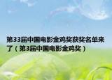 第33屆中國電影金雞獎獲獎名單來了（第3屆中國電影金雞獎）