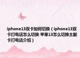 iphone13雙卡如何切換（iphone13雙卡打電話怎么切換 蘋果13怎么切換主副卡打電話介紹）