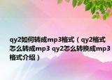 qy2如何轉(zhuǎn)成mp3格式（qy2格式怎么轉(zhuǎn)成mp3 qy2怎么轉(zhuǎn)換成mp3格式介紹）