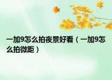 一加9怎么拍夜景好看（一加9怎么拍微距）