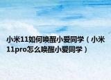 小米11如何喚醒小愛同學(xué)（小米11pro怎么喚醒小愛同學(xué)）