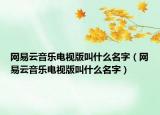 網(wǎng)易云音樂電視版叫什么名字（網(wǎng)易云音樂電視版叫什么名字）
