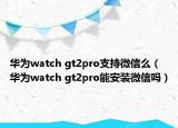 華為watch gt2pro支持微信么（華為watch gt2pro能安裝微信嗎）