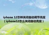 iphone 12怎樣關(guān)閉自動(dòng)調(diào)節(jié)亮度（iphone12怎么關(guān)閉自動(dòng)亮度）