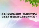騰訊會議投屏碼在哪找（騰訊會議投屏碼在哪里找 騰訊會議怎么查看投屏碼介紹）