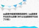 qq語(yǔ)音中能接到微信語(yǔ)音嗎（qq語(yǔ)音發(fā)不出去怎么回事 為什么QQ語(yǔ)音發(fā)不出去了介紹）