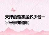 天津的雅宗居多少錢一平米誰知道呢