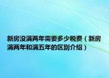 新房沒(méi)滿兩年需要多少稅費(fèi)（新房滿兩年和滿五年的區(qū)別介紹）