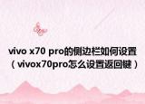 vivo x70 pro的側(cè)邊欄如何設(shè)置（vivox70pro怎么設(shè)置返回鍵）