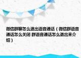 微信群聊怎么退出語音通話（微信群語音通話怎么關(guān)閉 群語音通話怎么退出來介紹）