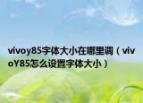 vivoy85字體大小在哪里調（vivoY85怎么設置字體大小）