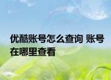 優(yōu)酷賬號(hào)怎么查詢 賬號(hào)在哪里查看
