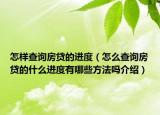 怎樣查詢房貸的進(jìn)度（怎么查詢房貸的什么進(jìn)度有哪些方法嗎介紹）