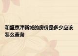 和盛京津新城的房價(jià)是多少應(yīng)該怎么查詢