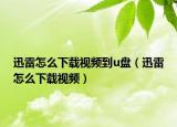 迅雷怎么下載視頻到u盤（迅雷怎么下載視頻）