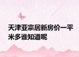 天津亞宗居新房價(jià)一平米多誰知道呢