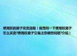 使用權(quán)的房子買賣流程（我想問(wèn)一下使用權(quán)房子怎么買賣?使用權(quán)房子交易注意哪些問(wèn)題?介紹）