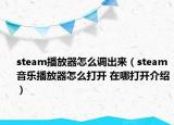 steam播放器怎么調(diào)出來(lái)（steam音樂(lè)播放器怎么打開(kāi) 在哪打開(kāi)介紹）
