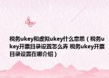 稅務ukey和虛擬ukey什么意思（稅務ukey開票目錄設置怎么弄 稅務ukey開票目錄設置在哪介紹）